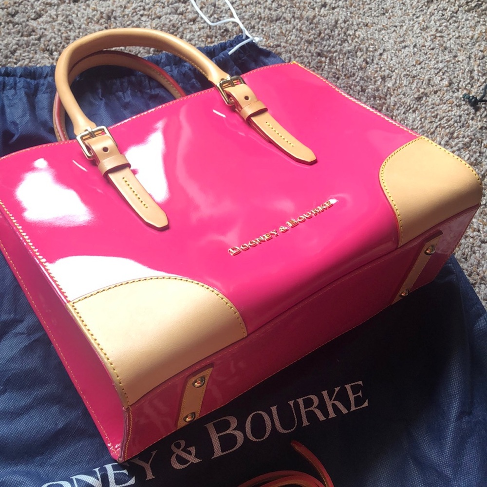 Pink Patented Leather Dooney and Bourke Satchel